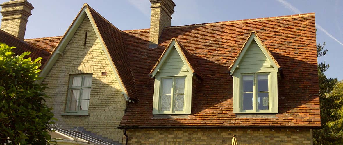 New roofwork using Lemsford Village Peg Tiles